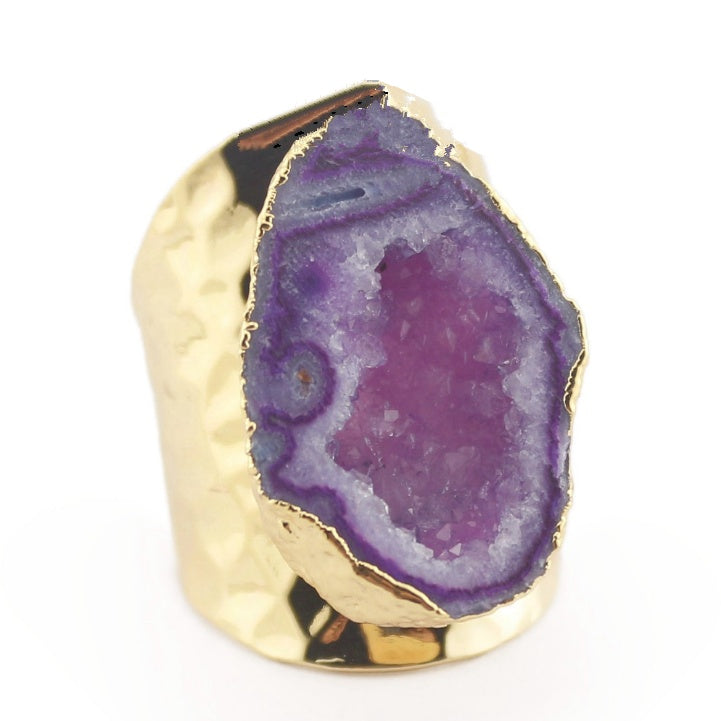 Yauvana Druzy Stone Adjustable Rings