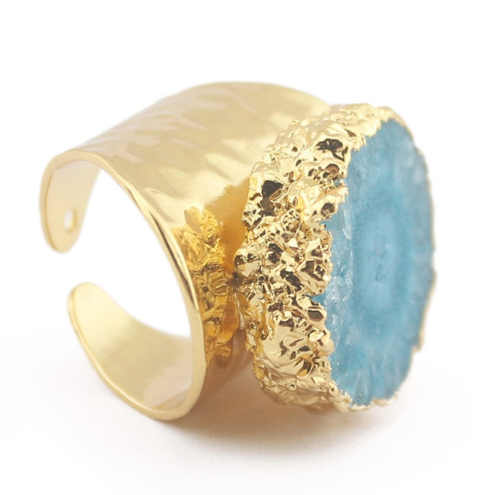 Yauvana Druzy Stone Adjustable Rings