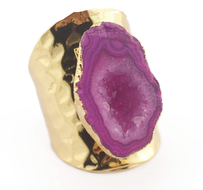 Yauvana Druzy Stone Adjustable Rings