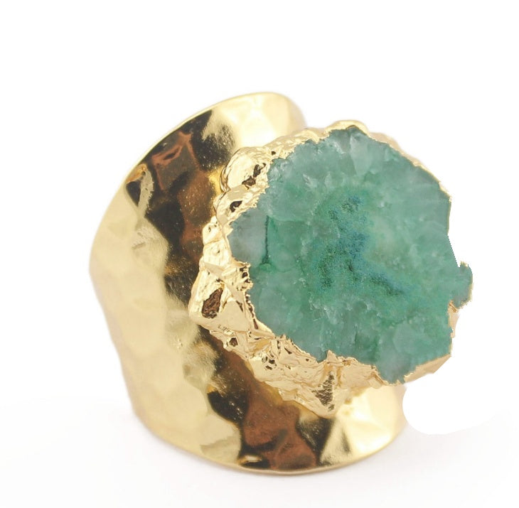 Yauvana Druzy Stone Adjustable Rings
