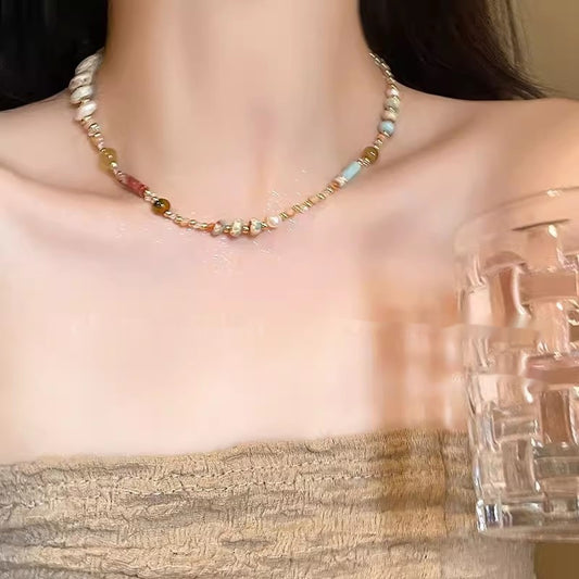 Women's Colorful Beaded Necklace Bracelet Accessories