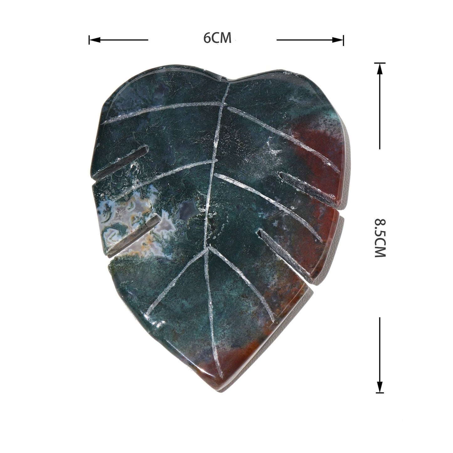 Natural Crystal Water Grass Agate Leaves Hand Carved Gemstones